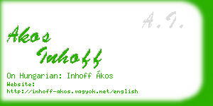 akos inhoff business card